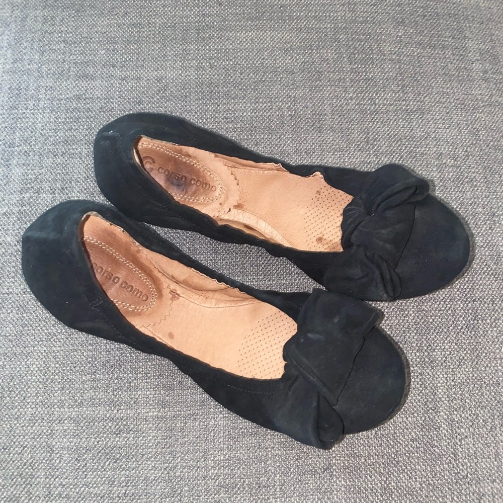Corso Como Black Suede Flats